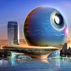 Two amazingly weird skycrapers - Death Star and Half-Moon are to  be built in Baku, Azerbaijan.