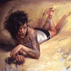 These are some of the remarkable oil paintings by Shawn Barber from his collection acclaimed as “Tattooed Portraits”. He received his B.F.A. from the Ringling School of Art in Sarasota, FL. I really like his artwork.