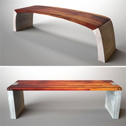Acronym creates really nice reclaimed wood furniture. I love the mixture of hardwood and concrete.