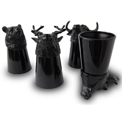 Animal Shot Glasses by Goody Grams - for all you peeps out there with shot glass collections, here are some cool ones to add to the mix. They come in sets of two animals each: bear, bull, deer, moose or rhino.