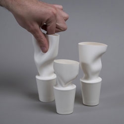 The Mighty Bearcats' Skin Series Bud Vase looks like porcelain but it's actually made of a soft and flexible plastic.