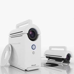 Very clever design from South Korean industrial designer Jin Woo Han. It is an all-in- one computer and projector, that allows people to easily enjoy movies wherever they want.