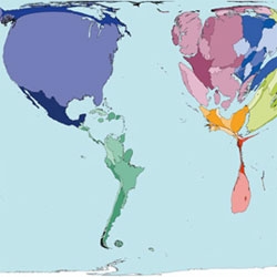 Interesting maps by Worldmapper. This one redefines the world by mapping our CO2 levels in 2000.