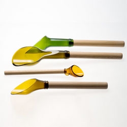 Recycled glass bottle utensils by Laurence Brabant, just one of many amazing products. 