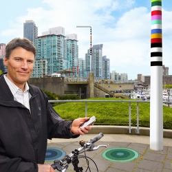 The V-Pole (‘V’ for Vancouver) is a slim, modular utility pole and provides neighborhoods with wi-fi and mobile wireless, LED street lighting, electric vehicle charging, etc...