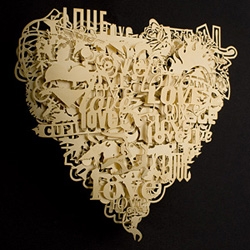 Tjep's love heart will be produced and sold by Moss NY. For typography lovers
