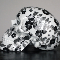 K.Olin tribu x NooN :: Skull Porcelain "FLEURS NOIRES". Made in France