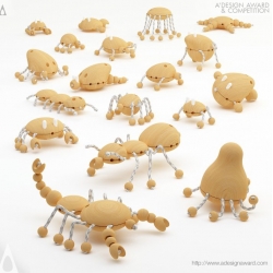 Creative Wooden Creatures Kit allows children to create a wide range of animals by combining various body parts. 