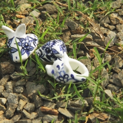 The 'Porcelina series' ceramic ring by Kandura, made from bone china and hand-painted with blue cobalt! 