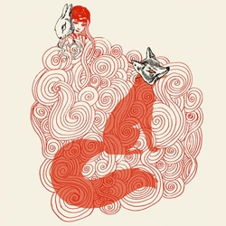 Fox and Hare print by tracemyface.