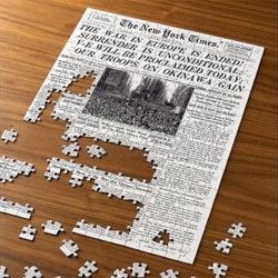 Hammacher Schlemmer will make a jigsaw puzzle out of any New York Times cover, from 1888 to the present. 