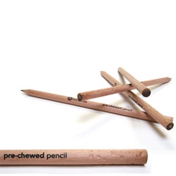 Concentrate is a design studio with the desire to help kids concentrate at school by identifying and solving distractions. Tongue-in-cheek Pre-Chewed Pencils - "No need to spend time chewing your pencil - just get down to some concentrated thinking."