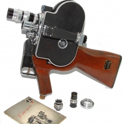 This camera used by a Vietnam Reporter was converted to have a have a riflestock grip.