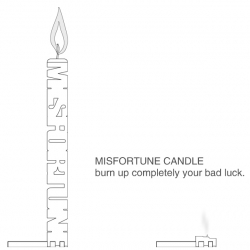 Burn up completely your bad luck. MISFORTUNE Candle design!