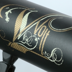 Typographic and Illustrated bike models from designer Devin Leggett. I love the gold on matte black!