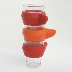 Orla by Otto Oliveira lets you turn a regular drinking glass into a coffee/tea mug. 