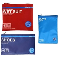Keep your dirty laundry/boots/shoes/wet suit away from the rest of your clean clothes with these Flight 001 Go Clean bags.