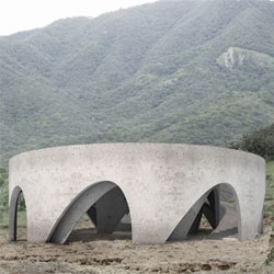 Ruta Peregrino is a pilgrimage path in Jalisco, Mexico. During Holy Week, 2 million pilgrims walk the path. HHF Architects designed a lookout point there, made out of cast concrete. I love the spiraling pathway, used to create anticipation in the visitor.