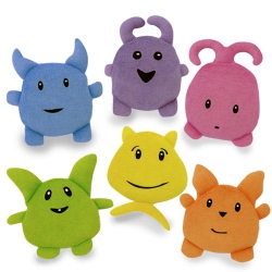 Woopsies- Kids soothing packs from Bucky. Fun, friendly, always ready to soothe life's little bumps and bruises. Six unique personalities, but they all like heat and cold. Warm in the microwave or chill in the freezer as the owie demands.
