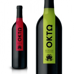 OKTO Wines, produced on the island of Crete,  Greece. Great label design from TACN studio.