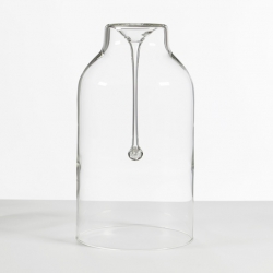 'Deserto' is a blown glass vase shaped like a drop by Marie Dessuant for Fabrica.