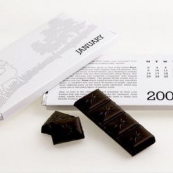 Greek design studio Kanella presents this "Happy and Sweet 2010" calendar: 12 chocolate bars, to be eaten each month. Minimalist design classic inspiration.