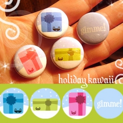 these Kawaii Not buttons are the perfect addition to any giftwrapping that needs that little extra something.