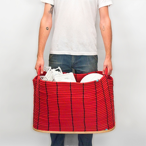 Tom Will Make - 200 ft. of reclaimed climbing rope is hand woven to make these durable, whimsical baskets.