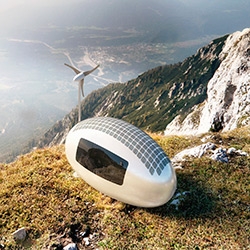 Ecocapsule - a project of a tiny autonomous house by Nice Architects that can comfortably accommodate two adults.