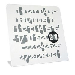The plastic cursor frames and defines the numbers 1 -31 giving a hidden function to what appears to be a pleasing graphic print.  An excellent Christmas gift idea . . . 