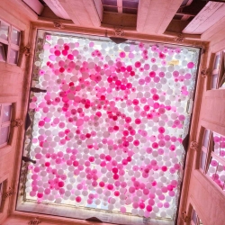 Ephemeral installation for FAV – Montpellier –
Seduced by O-Hanami, a Japanese traditional custom of admiring the ephemeral beauty of the cherry blossoms, the installation allows the spectator to plunge into a suspended moment.