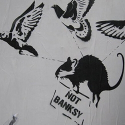 That so called 'Banksy Does New York' exhibit that recently opened? It's a total sham. The gallery attempted to present his collection of gathered works as a legitimate BANKSY-styled installation and failed miserably. 