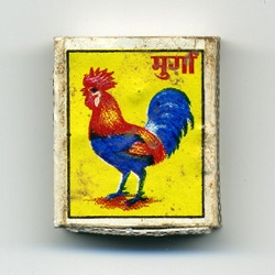 Matchboxes from the Subcontinent. The random and disparate juxtapositions of the imagery encapsulate the mix of historic, mythological and contemporary visual culture in India.