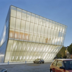 Le Manege Theatre building, design by belgian  architects of Atelier d’architecture Pierre Hebbelinck, take place in a former riding school that is reconfigured in a cultural space for the city of Mons