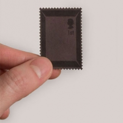 Chocolate Mail, a set of 24 stamps that are designed to look like a bar of chocolate, packaged as an envelope with 3 flavors - dark, milk and white chocolate.