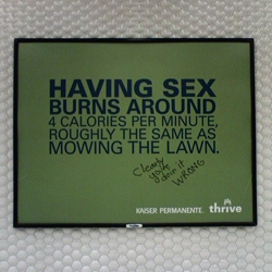 Creativity. Sometimes is found in the most unlikely places! Kaiser Permanente ad with sharpie addition...