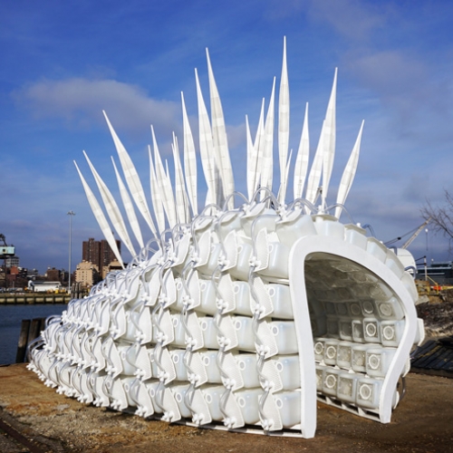 Cricket Shelter by New York-based design studio Terreform ONE. They've developed a prototype structure for a sustainable modular edible insect farm. 