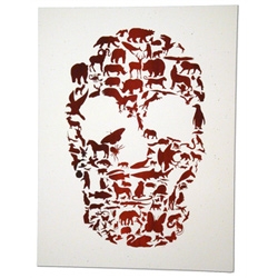 Awesome Food Chain skull poster of animal silhouettes by Mark Forsman Design 