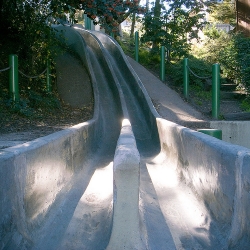 Seward Street Slides (& Corwin Community Garden) - San Francisco, CA. First opened May 21, 1973. Fun for big kids too!