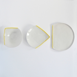 'Angle' ceramic and porcelain plate by French designer Benjamin Rousse. 