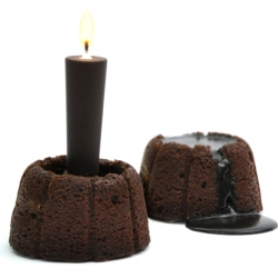 One part candle. One part cake. All chocolate.