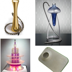 In honor of 420, here are some amazing smoking apparatuses, including the limited edition 18k gold plated narghile, bohemian crystal modern water pipes and elaborate bongs by artist Eric Doeringer.