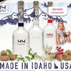 Great campaign for 44 Degrees North Vodka. Love the Pin-Up Snow Bunny feel to it!