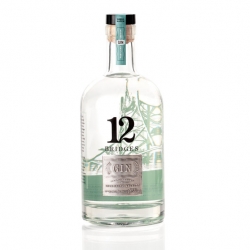 12 Bridges Gin Packaging - One of Portland's bridges (Hawthorne bridge pictured) is screen printed on the back of each bottle. Over time, all 12 Portland bridges will be featured. 