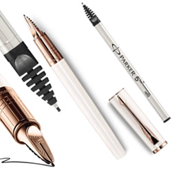 Parker Pens have taken their pen technology to a new level with Parker 5th Technology for their 125th birthday! The flexible tip that slips into a fountain pen looking nib writes wonderfully!