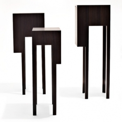 Danish designer Ditte Hammerstrøm created these strange small Leggy cabinets. Thin and high, with long long legs.