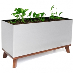 NMN Designs beautiful Madiera Planter made with recycled aluminum and lumber.  