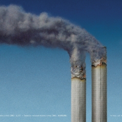 "Terrorism-related deaths since 2001: 11,377. Tobacco-related deaths since 2001: 30,000,000." Advertisement from DDB New Zealand for ASH, Action on Smoking and Health. 
