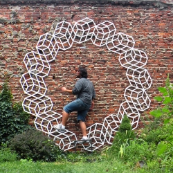 Aakash Nihalani's latest geometric art illusion in Brooklyn