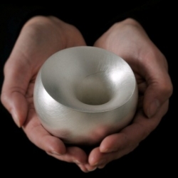 Hand-made silver vessels especially designed to contain particles which mysteriously cannot be retrieved ~ by Adi Toch